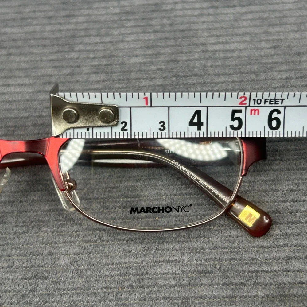 Marchon NYC Midtown 601 Burgundy Tortoise Cat Eye Y2k Eyeglasses 51-17-135